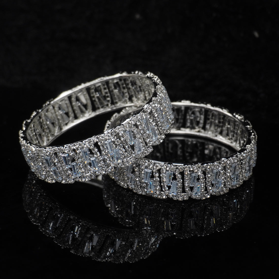 Indian Gold Tone Enamel Stone Bangles Pair – Traditional Ethnic Wedding Jewelry for Women