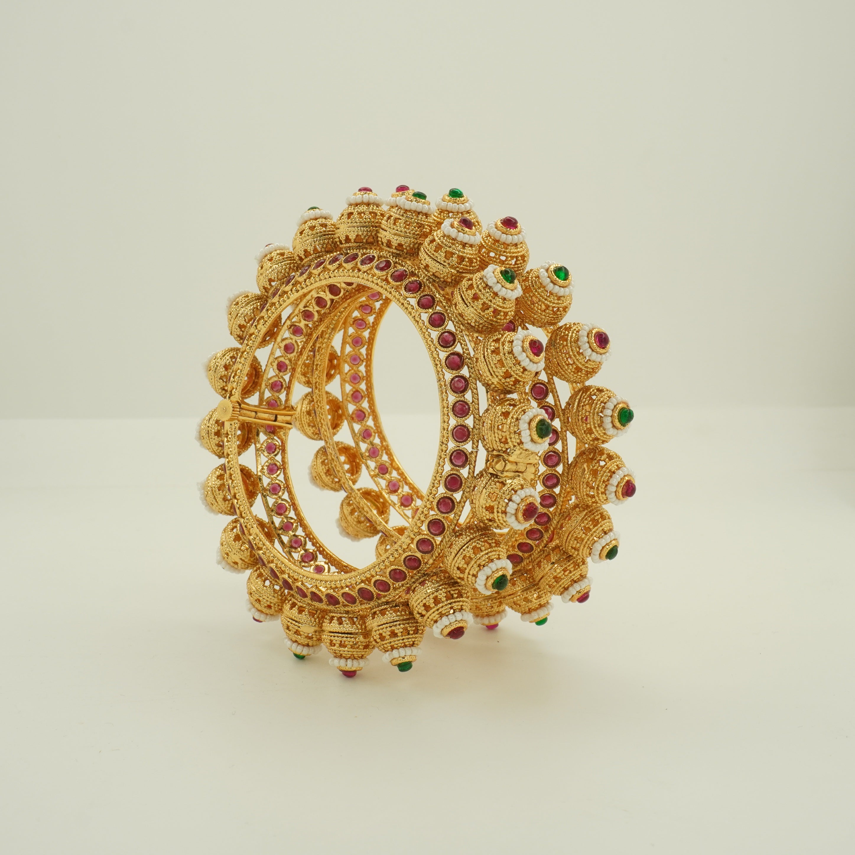 Latest Gold Plated Bridal Bangles Pair for Women Ethnic Party Wear Kangan