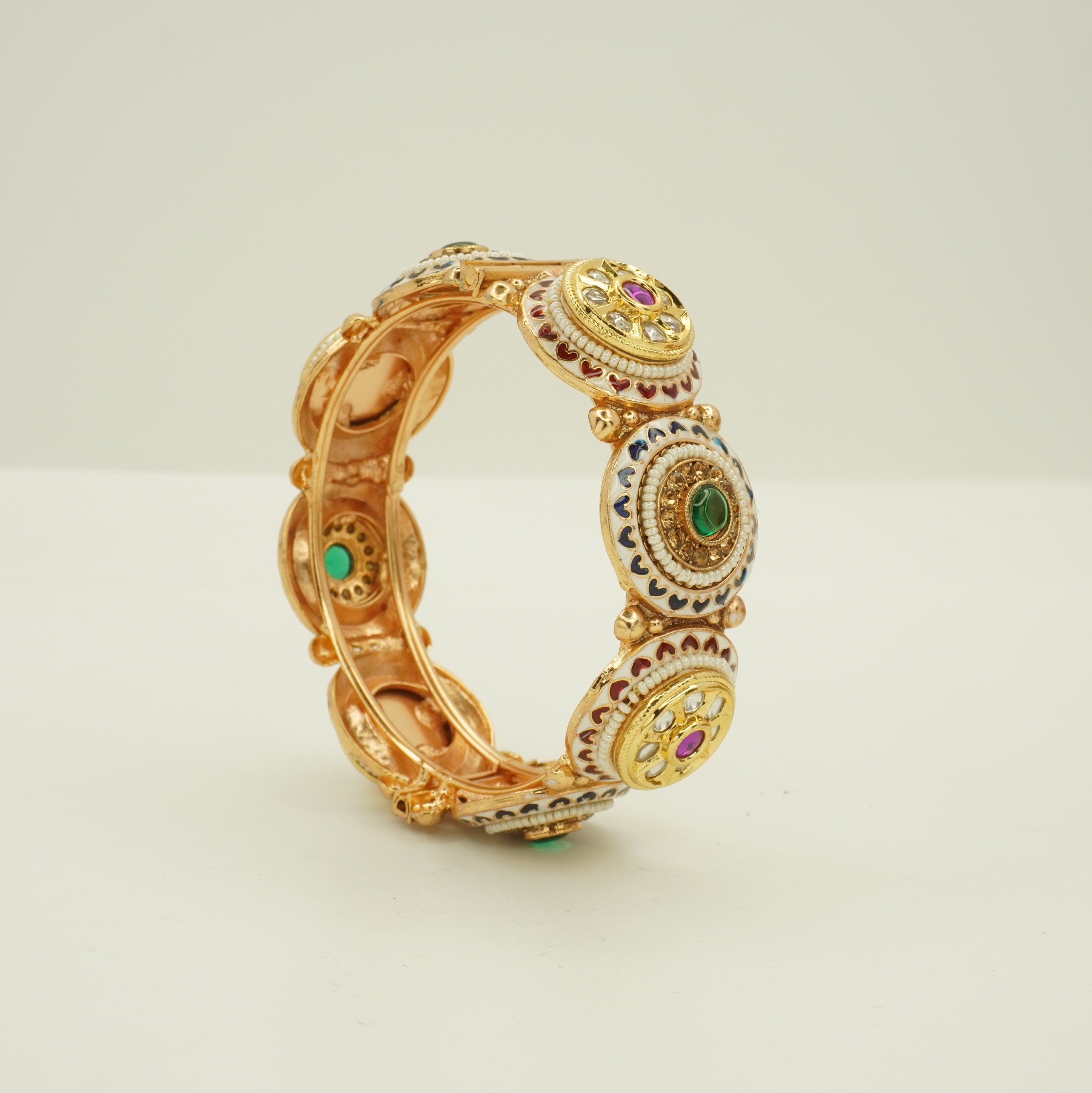 Designer Multicolor Meenakari Kundan Pearl Bangles Pair for Women – Wedding Party Wear Kangan