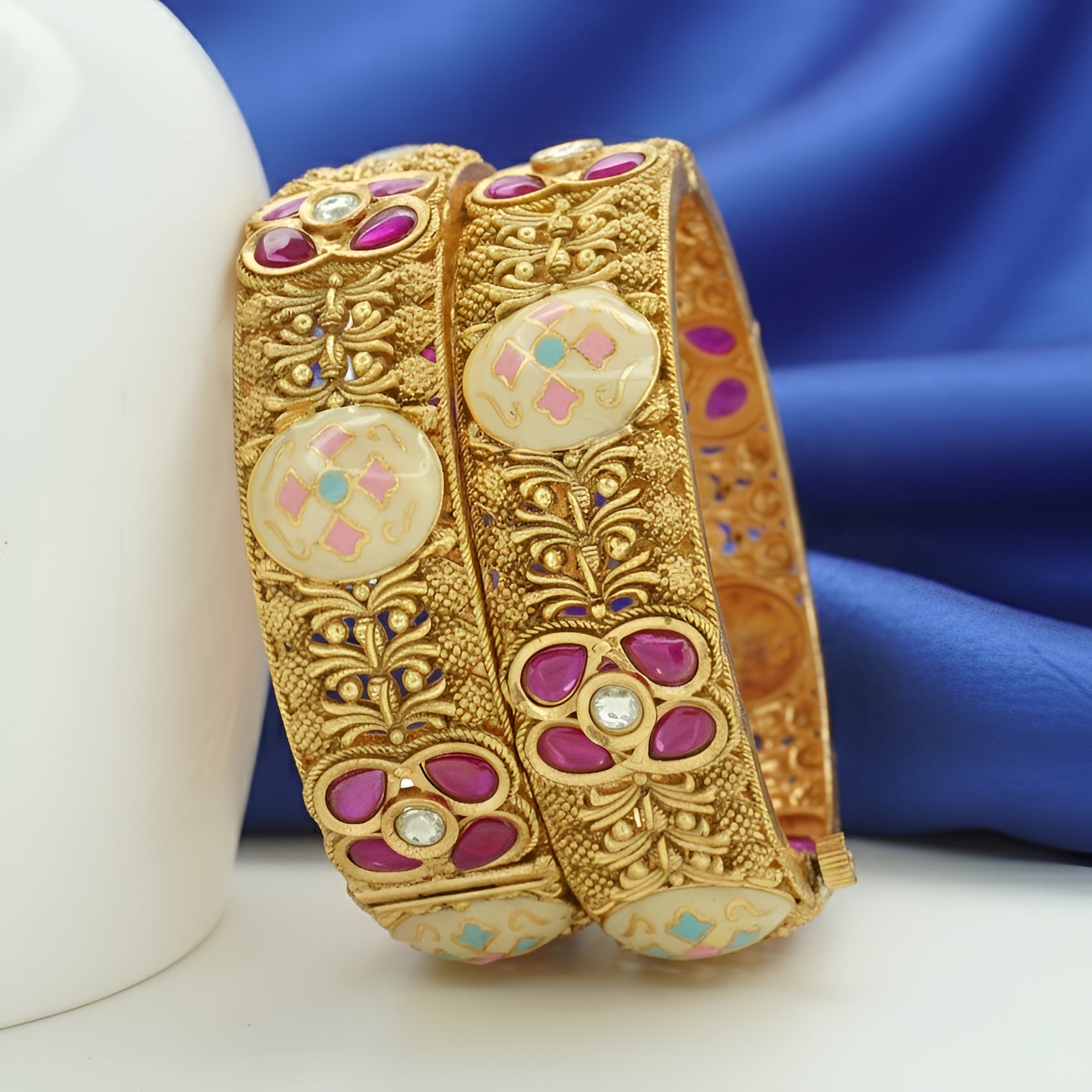 Premium Traditional Meenakari Kundan Bangles – Designer Wedding & Festive Kangan for Women