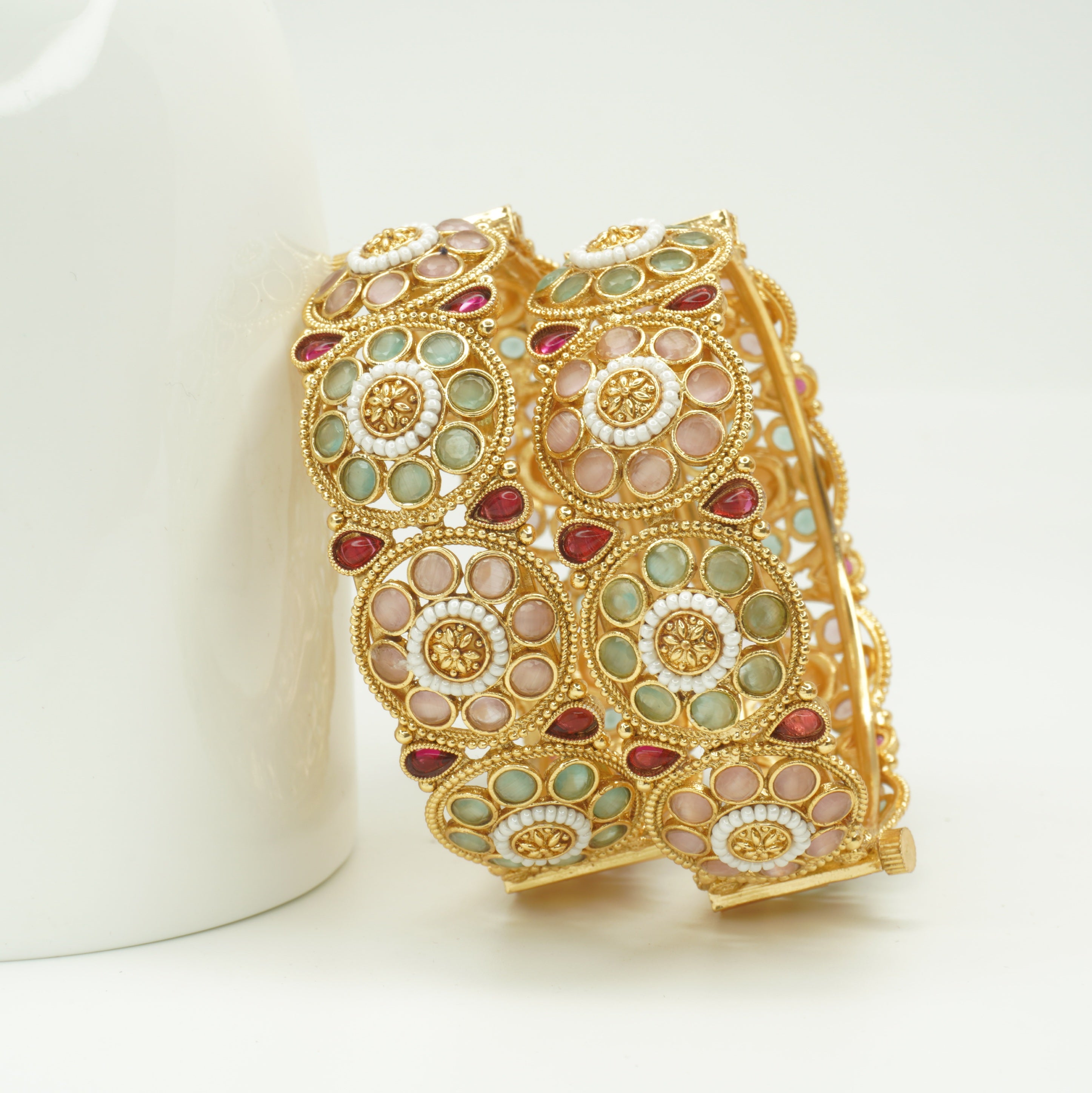 Latest Gold Plated Kangan for Women | Traditional Wedding Bangles Pair | Ethnic Party Wear