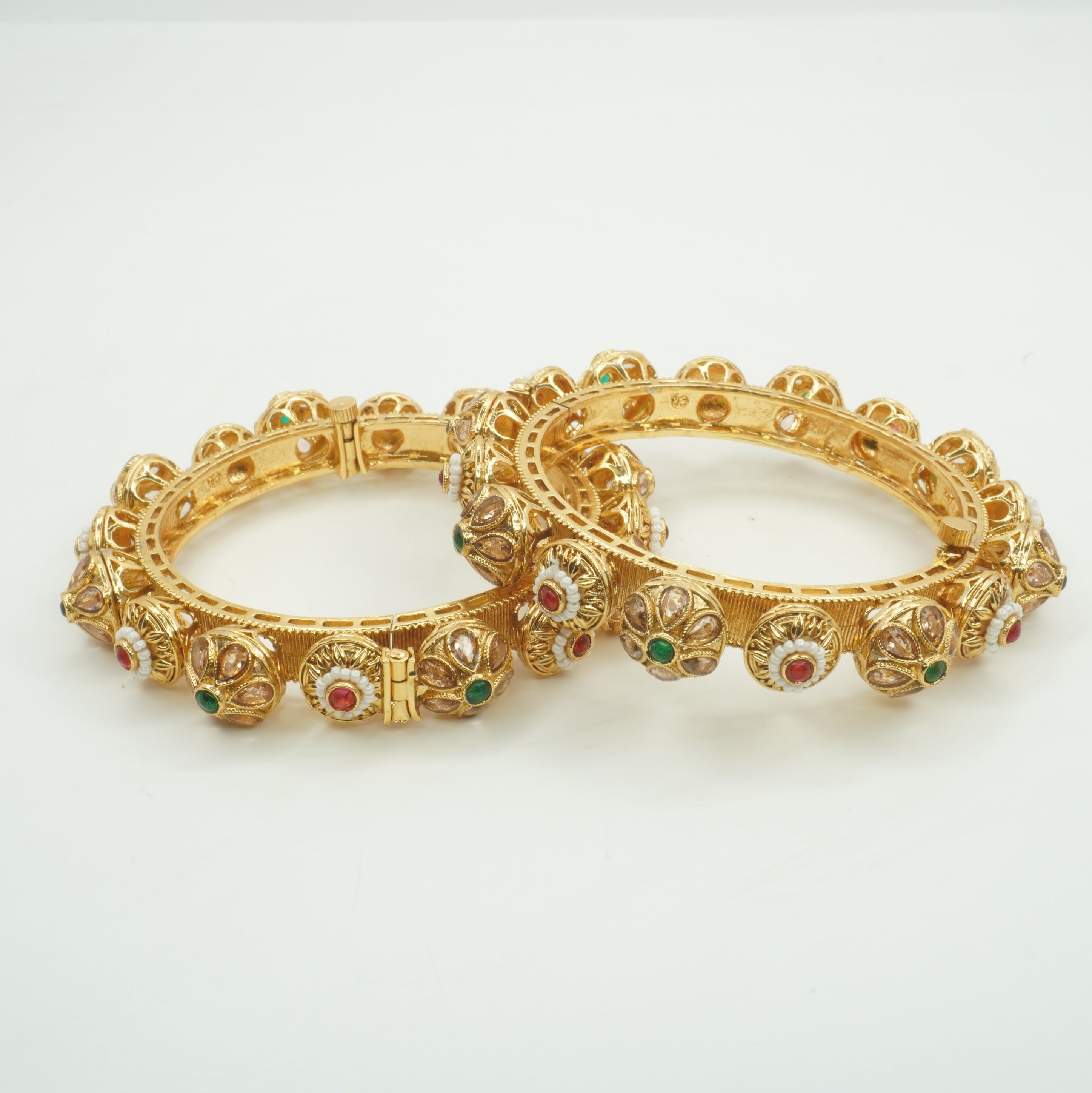 Latest Designer Kundan Kangan Pair Gold Plated Traditional Bangles for Women Wedding Festival Party Wear
