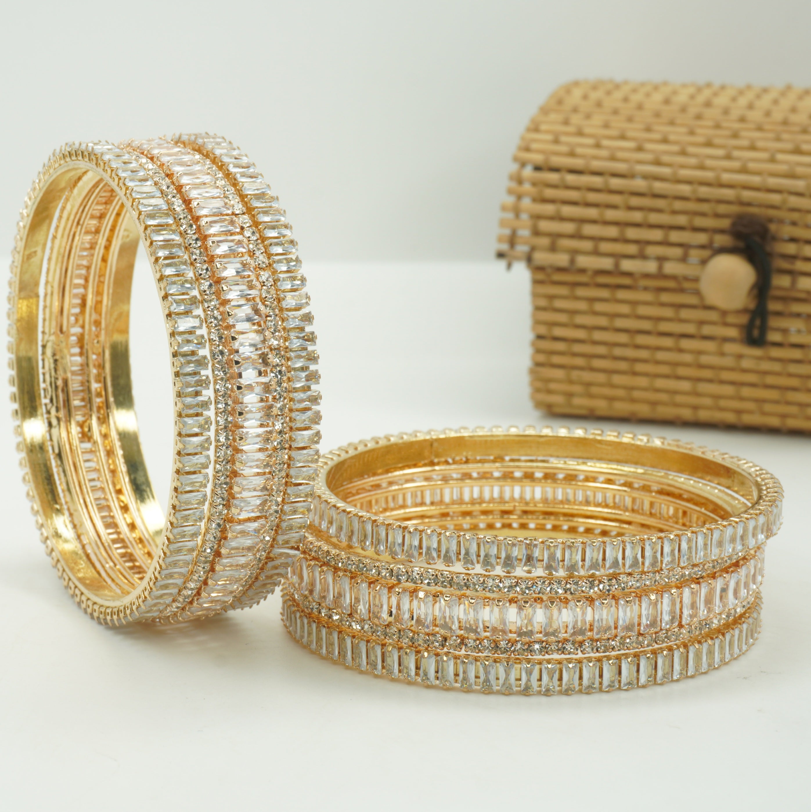 Latest Gold AD Bangles Pair | Stylish Designer Kangan for Women | Bridal Collection