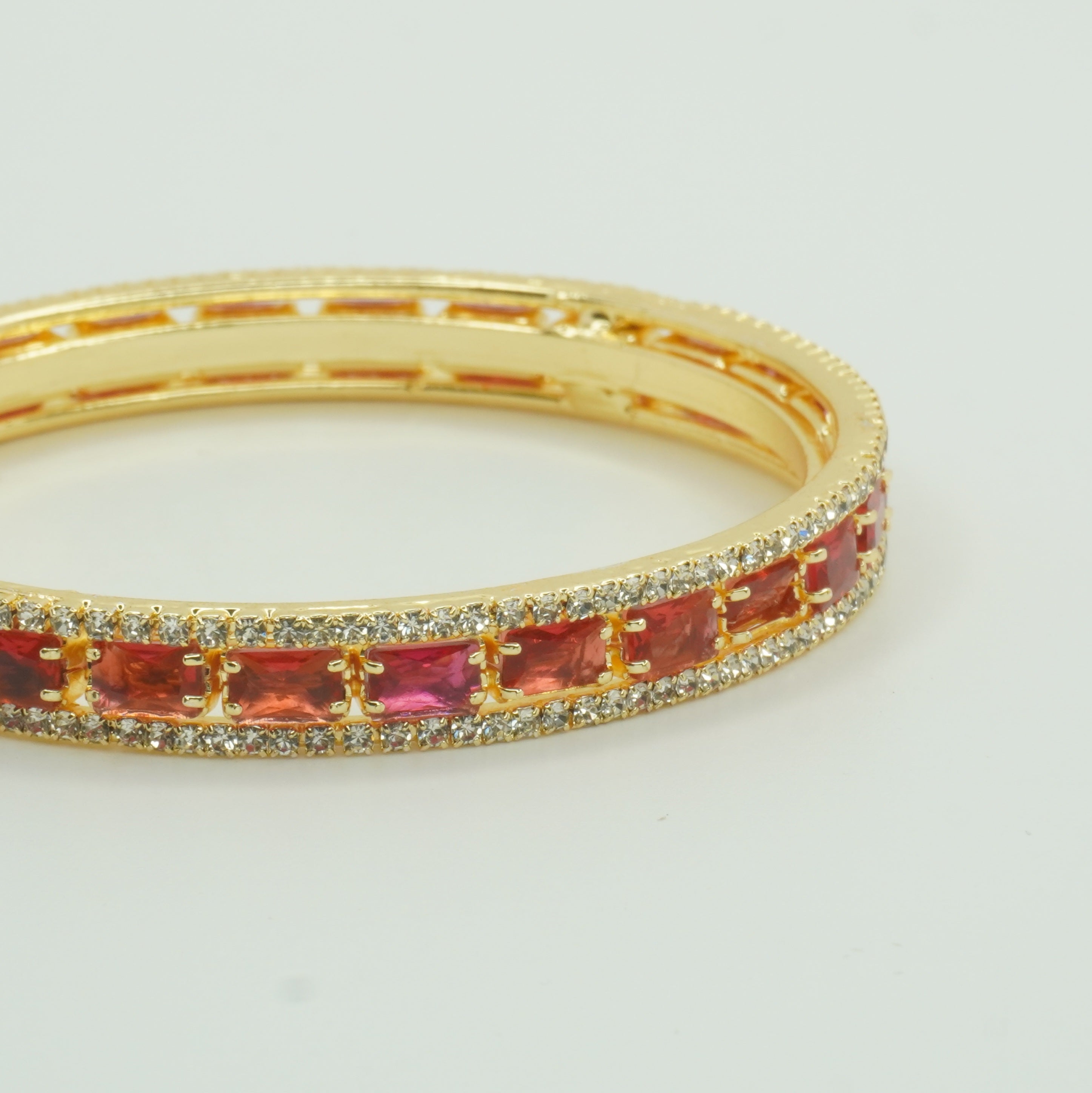 Latest Gold Plated Ruby Stone Designer Bangles Pair for Women Traditional Bridal Party Wear