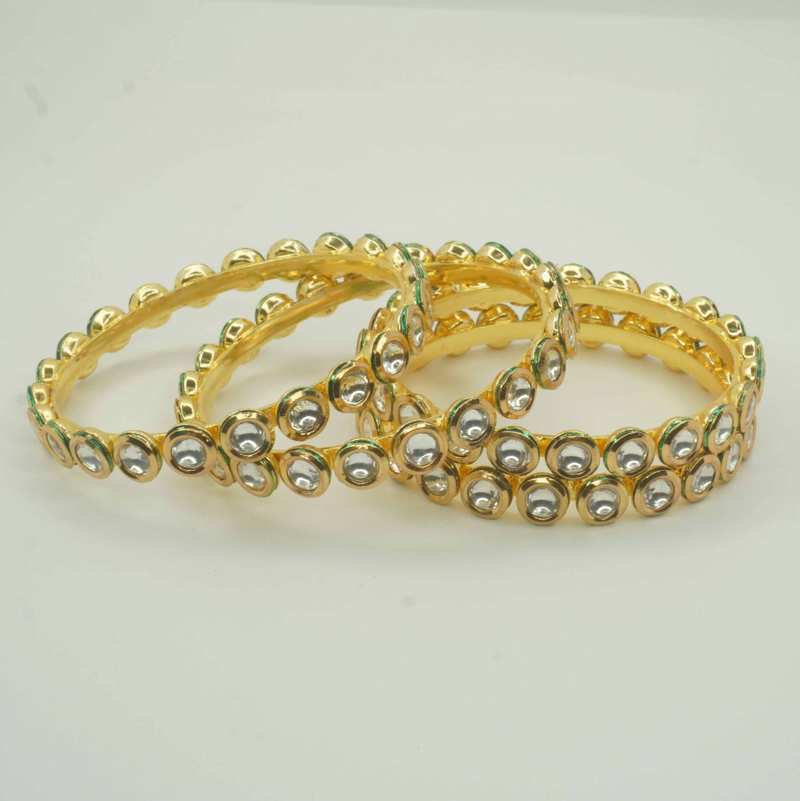 Designer Gold Plated Kundan Bangles Set for Women Traditional Bridal Wedding Party Wear
