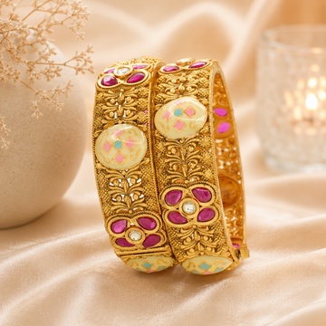 Premium Traditional Meenakari Kundan Bangles – Designer Wedding & Festive Kangan for Women
