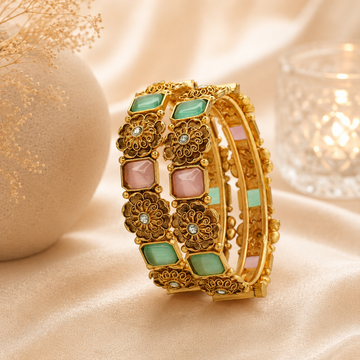 Trending Multicolor Floral Designer Kangan Bangles – Premium Traditional Jewelry for Women