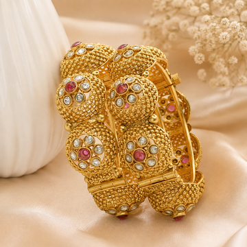 Premium Bridal Gold Plated Ruby Stone Kangan Bangles for Women Luxury Ethnic Party Wear