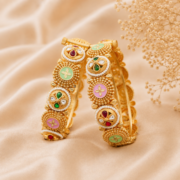 Latest Designer Gold Plated Kangan Bangles for Women Traditional Wedding Party Wear