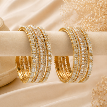 Latest Gold AD Bangles Pair | Stylish Designer Kangan for Women | Bridal Collection