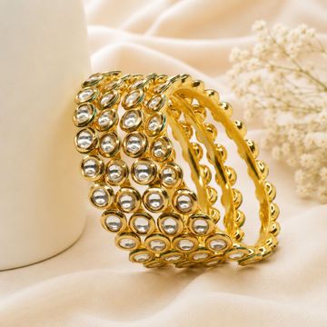 Designer Gold Plated Kundan Bangles Set for Women Traditional Bridal Wedding Party Wear