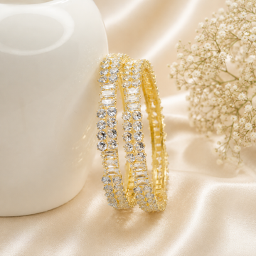 Luxury Gold AD Diamond Bangles for Women | Trending Bridal Party Wear Jewelry